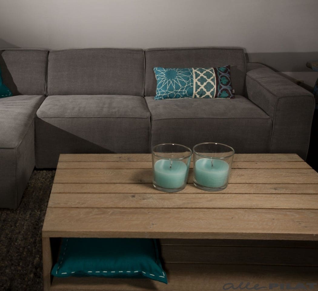 Eiken salontafel Plank met open vak