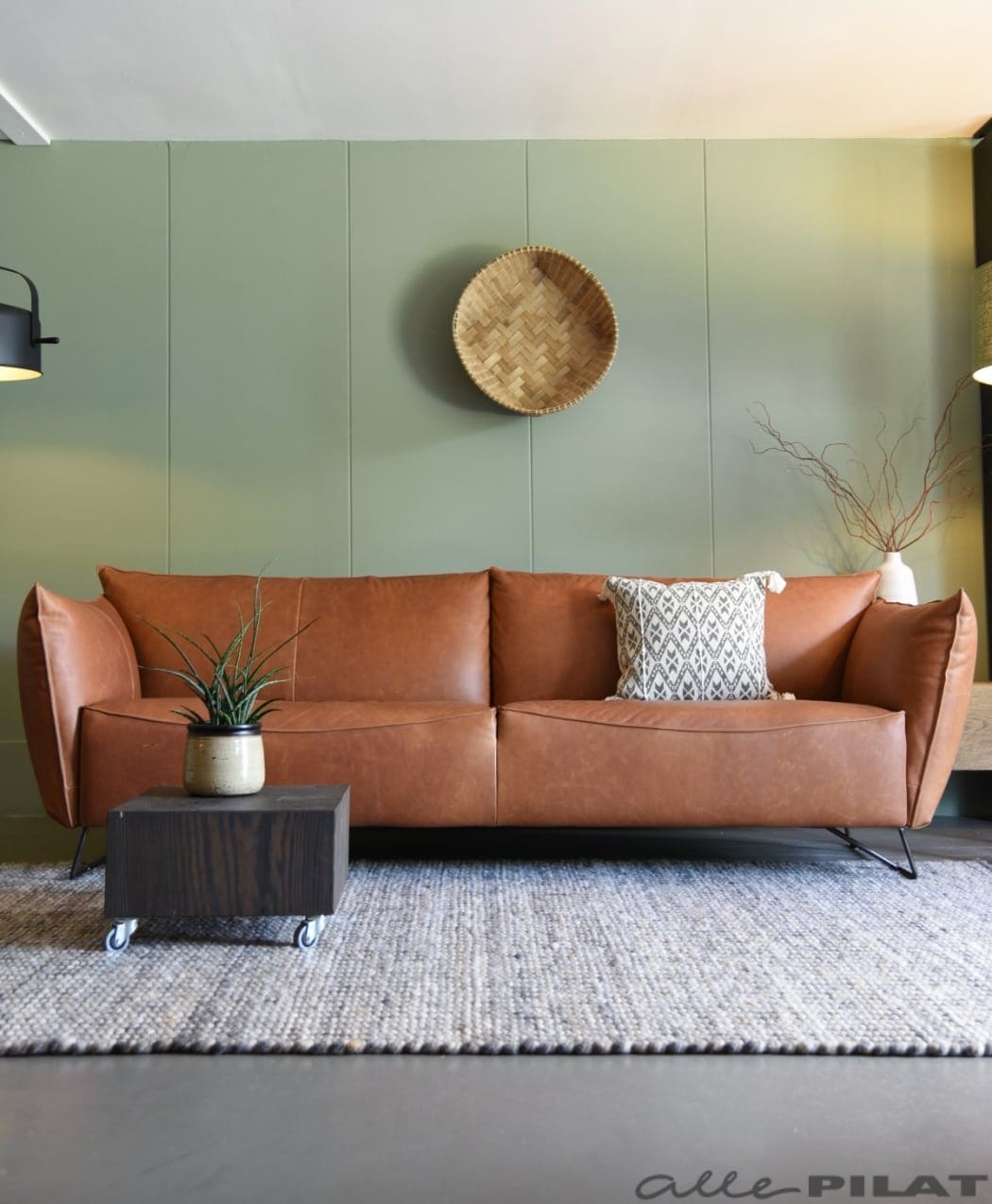 Bank My Home in cognac leer
