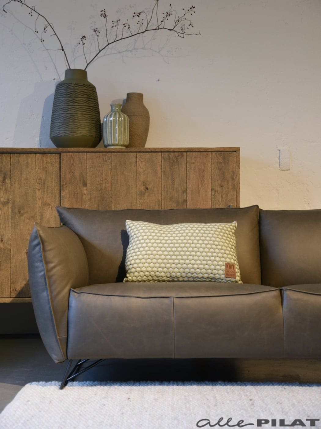 Stoere leren hoekbank My Home