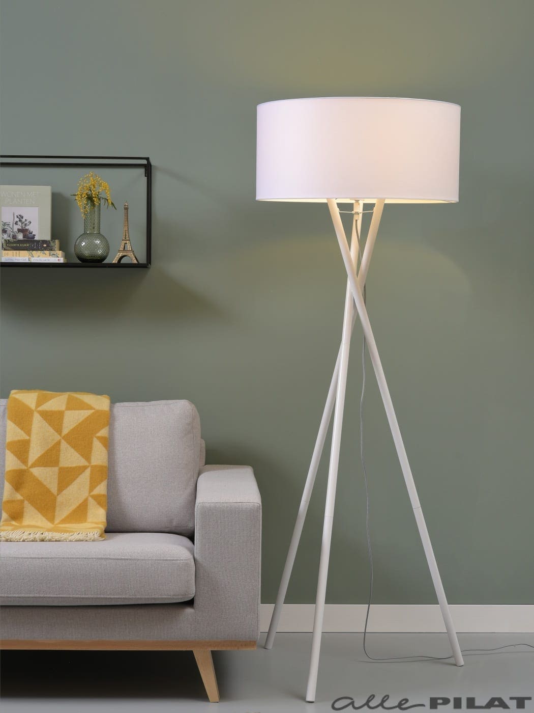 Vloerlamp Hampton wit