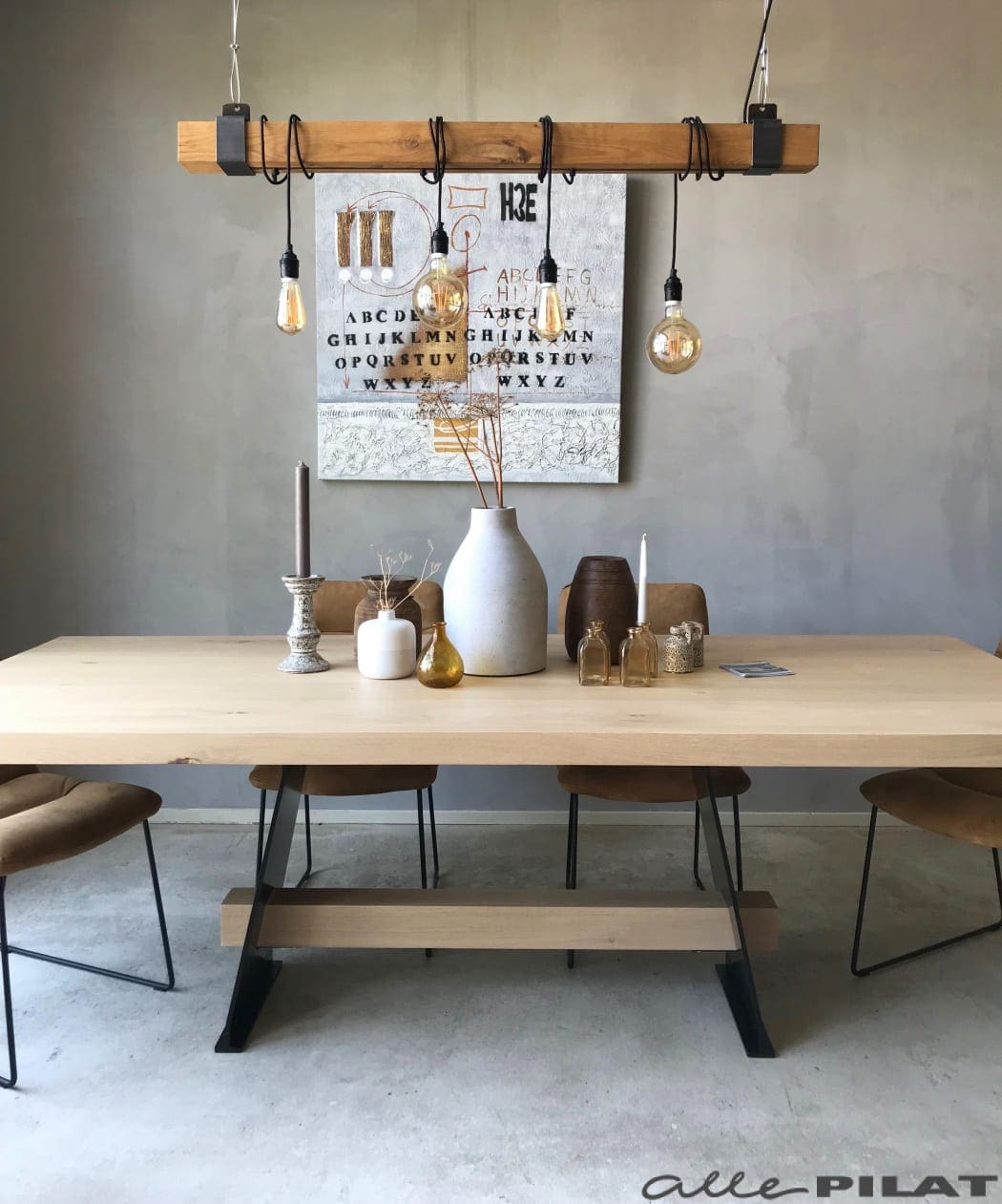 Stoere eiken tafel Balk
