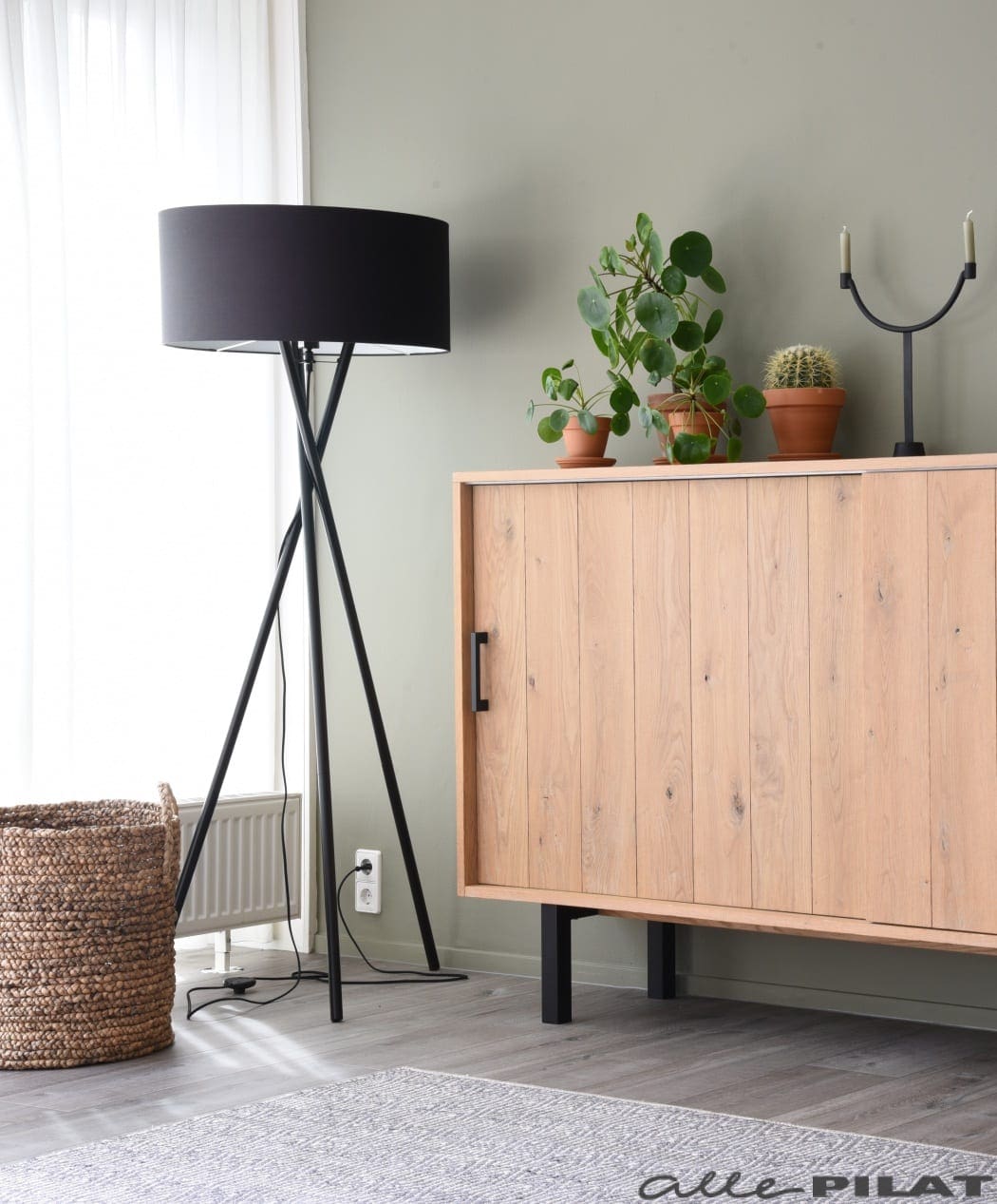 Vloerlamp Hampton Zwart