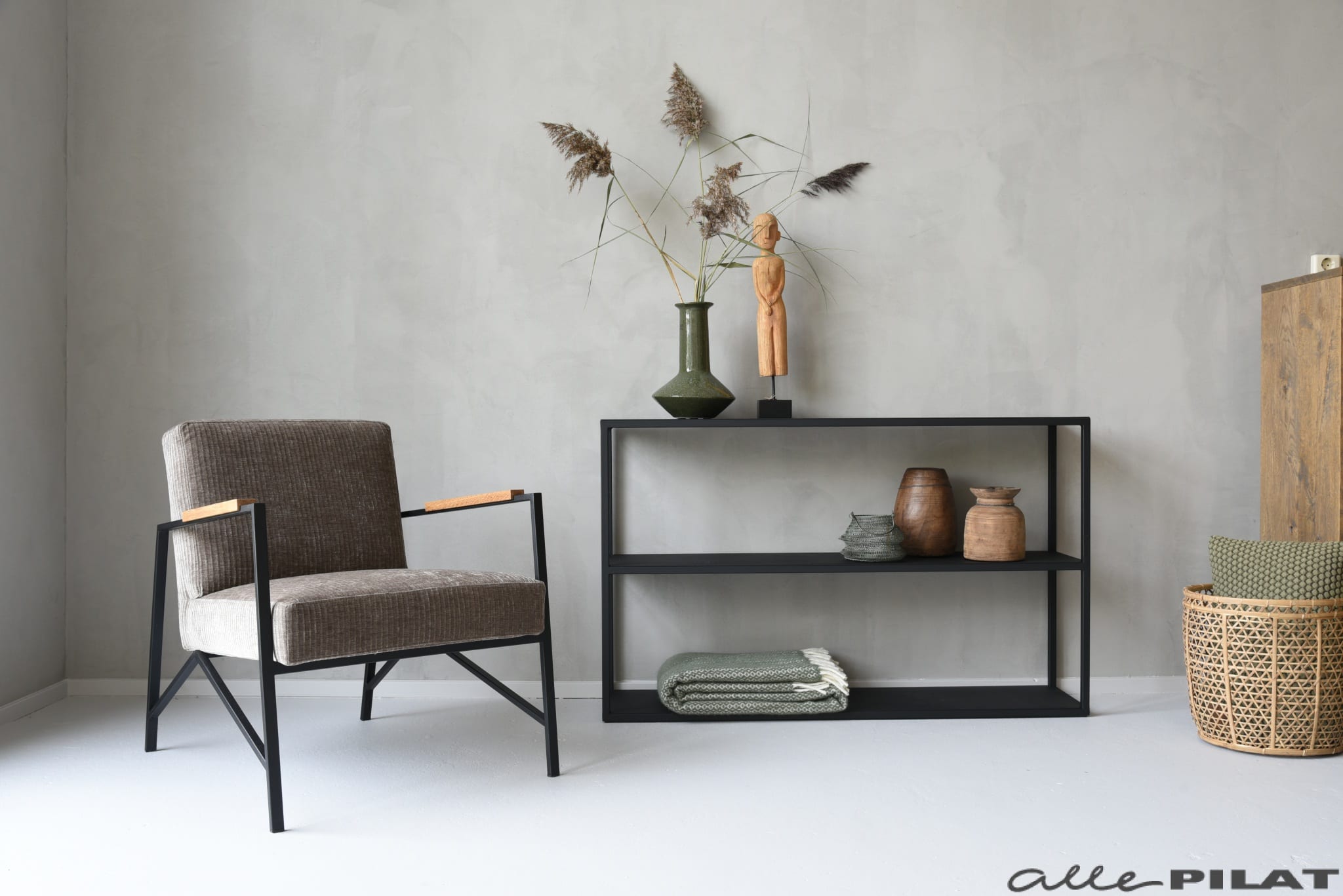 Trendy Fauteuil Tobi met ribstof Alle Pilat