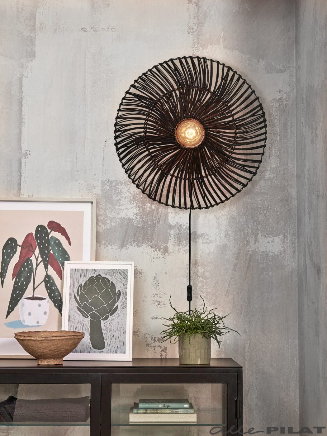 Wandlamp Zanzibar zwart
