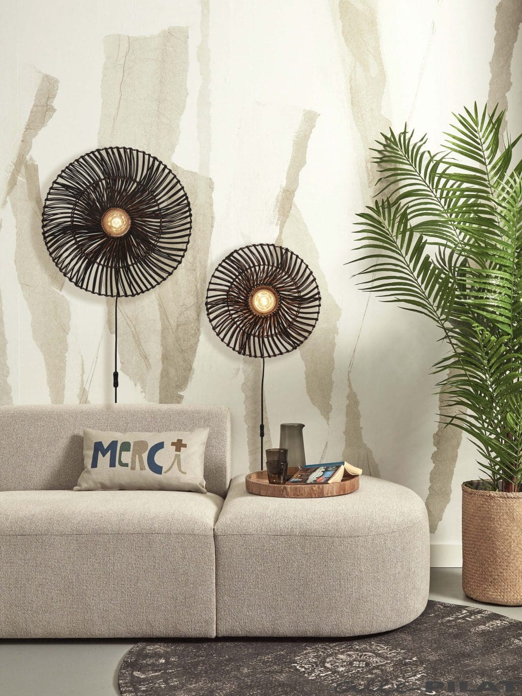 Stoere zwarte wandlamp Zanzibar