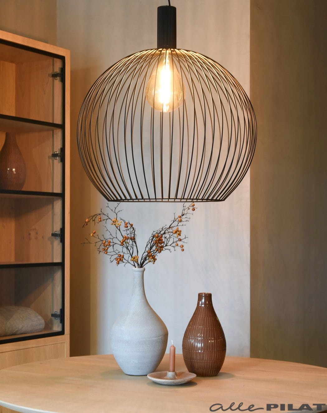 Grote zwarte hanglamp Wes